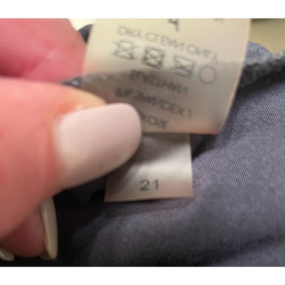 Peruvian Connection Dress Sz M Gray Stretch Knit Tie Waist Slits Casual Stretch - Picture 11 of 12